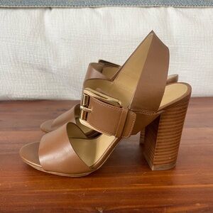 MICHAEL by Michael Kors Leather Chunky Heel Sandal